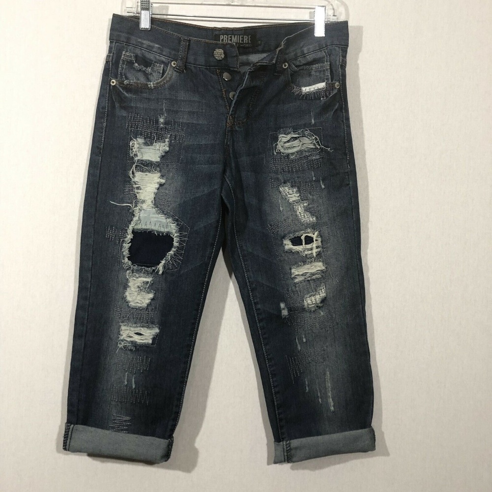 PREMIERE by Rue 21 women's patch jeans Riped Style